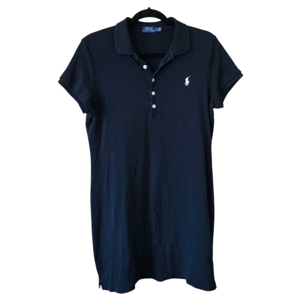 Polo by Ralph Lauren Black Buttoned Polo Dress. Sz. L - Picture 1 of 7